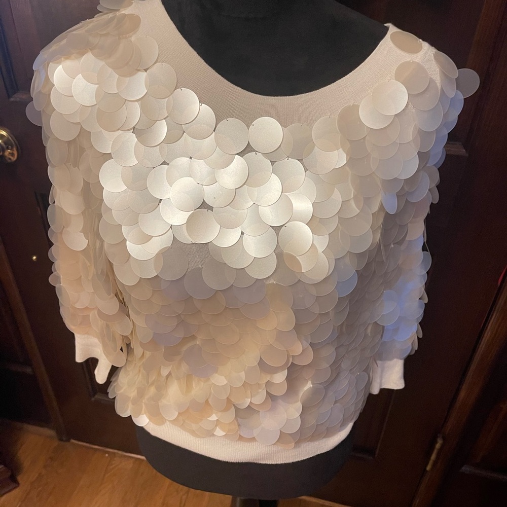Worth blouse large sequin disc size medium( measurements are in photos)
